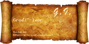Groó Ivor névjegykártya